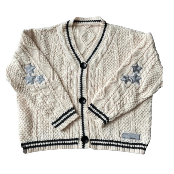 Taylor Swift Sweaters - Taylor Swift Folklore Album "The Cardigan" Cream Knit Stars XL/2XL New